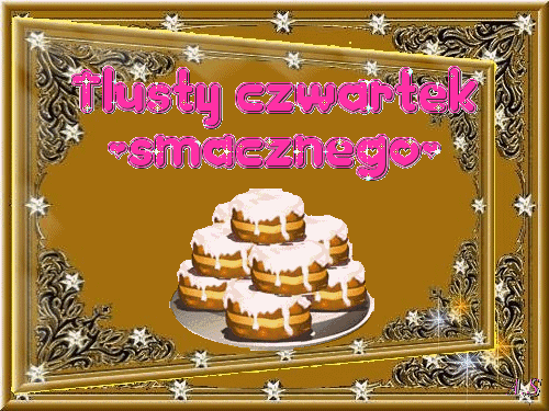 Różowy błyszczący napis tłusty czwartek